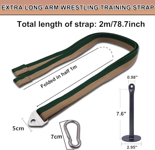 Multifunction Arm Wrestling Pronation Belt Strap, with Stainless Steel Triangle Buckle - Versatile 79" Non-Slip & Durable Strap, Pronation and Back Pressure Forearm Strength Training Equipment - color: strap with 18mm loading pin