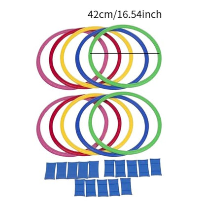 Agility Training Rings Set Hopscotch Children Circles Physical Footwork Jumping Grid Portable Buckle Nonslip Design Suitable for Outdoor Sports