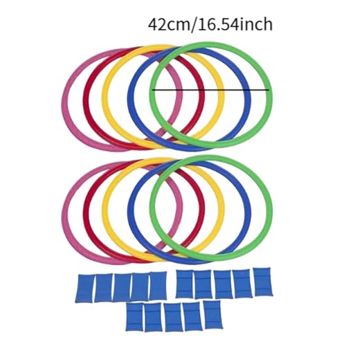 Agility Training Rings Set (10Pcs) - Multi-Purpose Fitness Equipment for Soccer, Rugby, Kids Hopscotch - color: 42cm