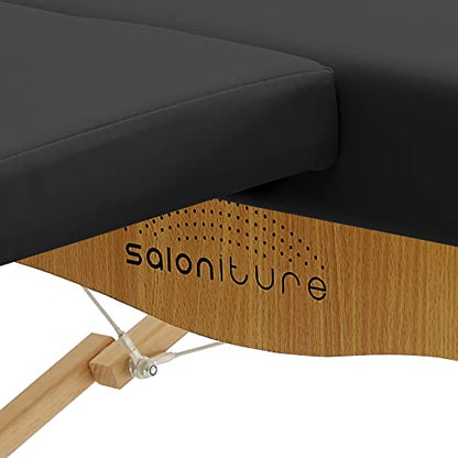 Saloniture Portable Physical Therapy Massage Table - Low to Ground Stretching Treatment Mat Platform - Black