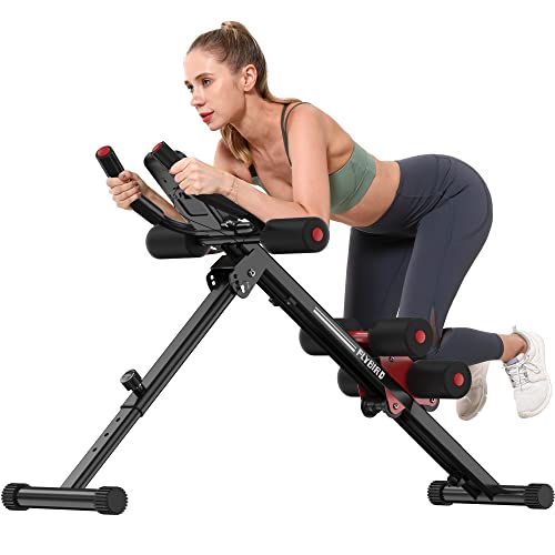 FLYBIRD AW1 Ab Workout Machine, Ab Crunch Machine Ab Workout Equipment Foldable for Home Gym, Bottom-Up Abdominal Trainer for Core Waist Workout and Body Shaping with Adjustable Heights and Angles, Red