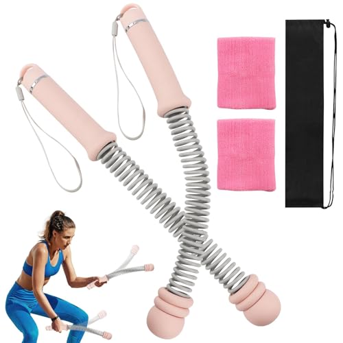 Ropeless Ropes for Home Gym, Heavy Duty Workout Rope, Portable Arm Exerciser Rope for HIIT Workouts,Cardio & Muscle Training,Home Gym Equipment for Men & Women - color: Pink