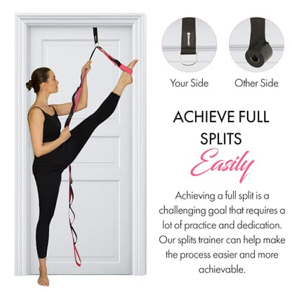 10-Loop Yoga Strap with Door Anchor – Stretch Strap for Flexibility, Deep Stretching, and Improved Balance – Perfect Yoga Accessory for All Fitness Levels