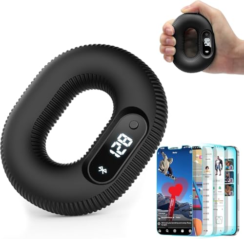 Smart Grip Trainer, Supports Multiple Game Interaction and HID Mode Video Browsing,Hand Gripper for Fitness, Stress Relief and Rehabilitation Training, Hand Exerciser - color: Black, size: 40lb