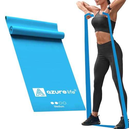 Professional Individual Exercise Resistance Bands, Single 5, 6,7 Ft or 8 Yards Elastic Bands, Non-Latex Stretch Bands for PT, Yoga, Pilates, Rehab, at-Home or The Gym Workouts - color: Blue - Medium, size: 5 Feet