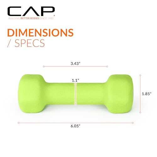CAP Barbell Neoprene Dumbbell Weights Pairs & Sets | Color Series - style: 2 lb Pair