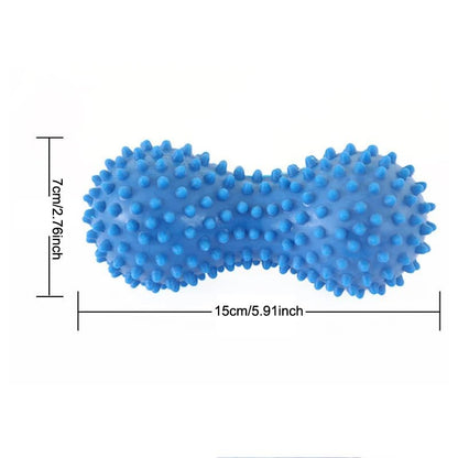 2 Pack Peanut Massage Ball Roller Spiky Double Lacrosse Balls Trigger Point for Stress Reflexology Foot Muscle Therapy Deep Tissue Relieve Strength Exercise Fitness Body