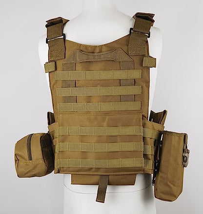 Trainning Tactical Airsoft Paintball Combat Swat Assault Army Shooting Hunting Outdoor Molle Police Vest - color: Htan