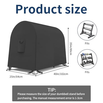 Dumbbell Weight Rack Cover,600D Oxford A-Frame Dumbbell Rack Cover,Equipment Home Gym Set Cover,for Storage Fitness Dumbbells,Outdoor Waterproof Workout Barbell Covers,Adjustable Accessories Dust Bag