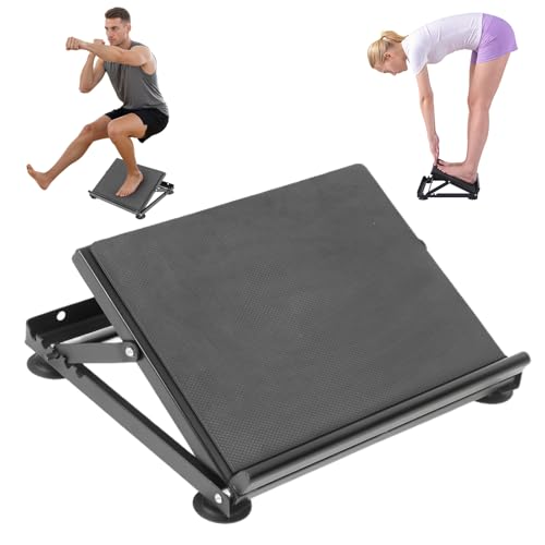Steel Slant Board Calf Stretcher, 5-Level Adjustable Incline Board Squat Wedge Achilles Ankle Stretcher Non-Slip Surface for Squat, Fitness, Physical Therapy,600 Lbs