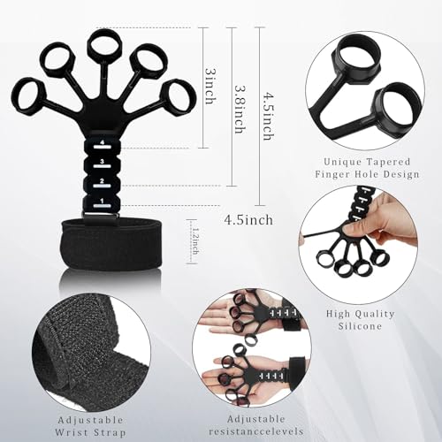 Grip Trainers, Including Forearm Strengtheners, Finger Trainers, Mechanical Counting Grips, Grip Balls, Hand Grippers, Strengthening Devices for Strength Training, Grip Improvement and Hand Exercises (5-Pack)