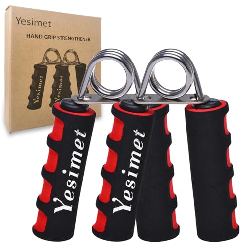 Hand Grip Strengthener Set, Forearm Exerciser, Finger Exercise Gripper, Grip Strength Trainer, hand Trainer-Soft Foam Hand Exerciser for Quickly Increasing Forearm and Hand Grips,2 Pack - color: Red