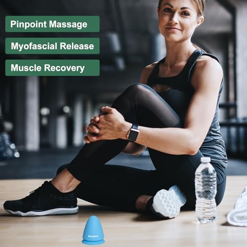 Trigger Point Massage Tool, Manual Massage Ball with Suction Cup for Muscle Knots Soreness Deep Tissue Myofascial Release Hip Flexor Iliacus Psoas Neck Shoulder Back Thigh Foot. (Blue)