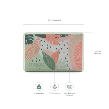 MYGA Yoga Block,Lightweight EVA Foam Yoga Brick,High Density Non-Slip Block for Yoga Poses, Pilates, Balance and Flexibility - color: Palm