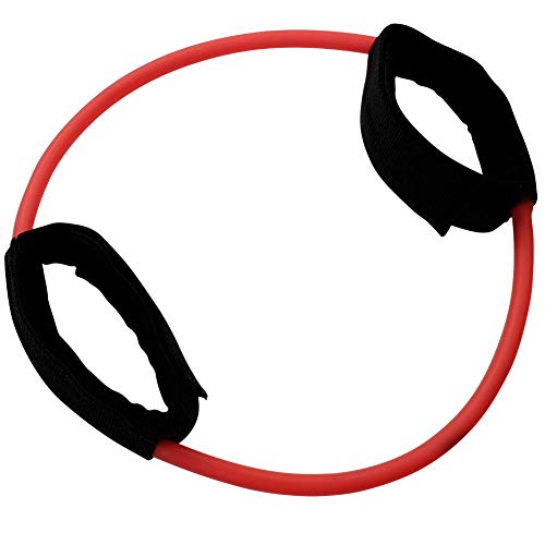 Body-Solid Tools Ankle Cuffs Elastic Bands for Working Out, Light Resistance Tube for Physical Therapy and Upper and Lower Body Workouts for Gym & Home Training - color: Red
