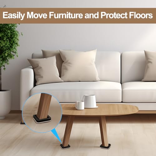 Upgraded Felt Furniture Sliders for Hardwood Floors - 8 PCS 4" Furniture Movers Sliders with Unique Groove Design, Easily Move Any Item While Protect The Floor - size: 4 inch 8 PCS (Upgrade)