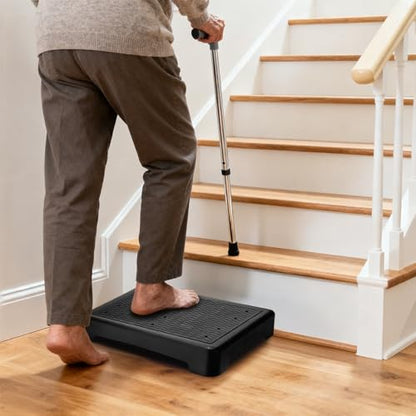 Lawei Mobility One Step Stool for Elderly/Adult, 3.5 Inch Plastic Platform Step Stool with Non-Slip Ribbed, Portable Wide Half Step Stools for Car, Bed, Stairs, Bathroom, Indoor Outdoor, Holds 400Lbs