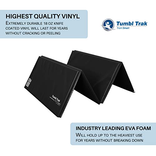 Tumbl Trak Gymnastics Folding Tumbling Panel Mat - color: Black, size: 5'x10'x1.38"