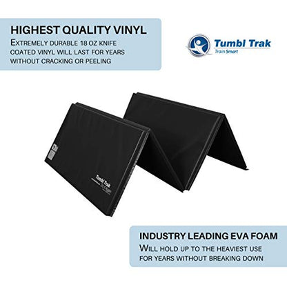 Tumbl Trak Gymnastics Folding Tumbling Panel Mat - color: Black, size: 5'x10'x1.38"