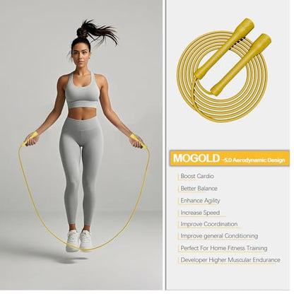 10,000-Drop Unbreakable Jump Rope, 5mm PVC Adjustable Speed Rope with Ergonomic PP Handles for Boxing, HIIT & Home Gym - color: White