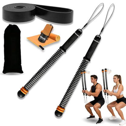 Adjustable Ropeless Battle Ropes, Weighted Cordless Battle Ropes with Storage Bag, Home Exercise Equipment Z-Rope for Full Body Training HIIT, Cardio, Strength & Muscle Training (Black)