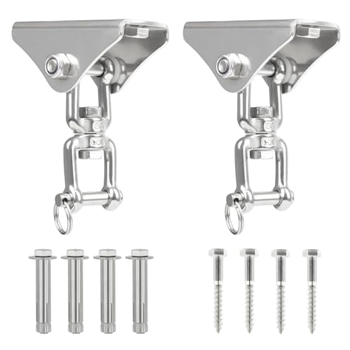 Heavy Duty Swing Hangers for Wooden Sets with Latch Hook Free 2 Sets 2000 LB Capacity 360 Swivel Stainless Steel Swing Hardware for Porch/Playground/Yoga/Heavy Bag - color: 2 Pack, size: Latch
