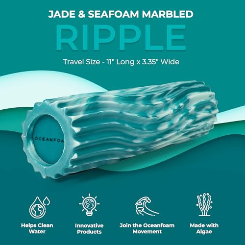 Oceanfoam Ripple Small Foam Roller for Exercise (Jade & Seafoam Marbled) - color: Jade & Seafoam Marbled