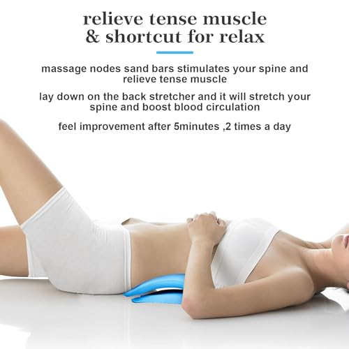 Z3 Back Stretcher for Back Pain Relief, Lower Back Stretcher Back Stretching Cushion, Lumbar Stretcher Device Helps with Spinal Stenosis Herniated Disc Sciatica Nerve, Blue (Blue)