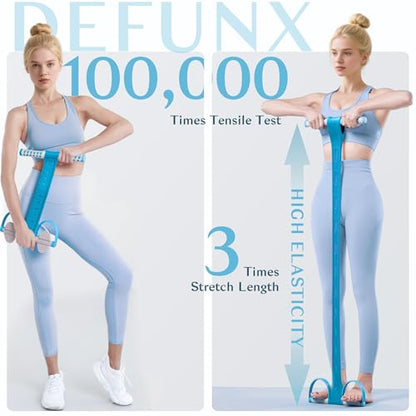 Foot Pedal Resistance Band with Handle Multifunction Tension Rope for Women Exercise Fitness Workout Stirrup Puller - color: Blue