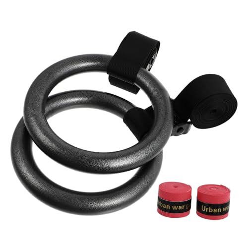 Sosoport Portable Fitness Rings 2 Sets Home Gymnastics Rings Steel Material Workout Handles for Core Strength Training Random Color