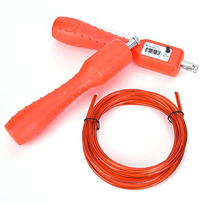 Count Rope Skipping, Red Steel Wire Bearing Jump Rope with Digital Counter, Lightweight Fitness Skipping Rope - Durable Indoor Outdoor Exercise Tool for Adults and Students