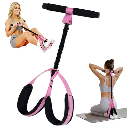 Upgraded Pedal Resistance Band with Handles, Upgraded Latex Exercise Band with Soft Non-Slip Foot Pedals, Full-Body Workout Equipment for Home Gym, Core Training, Pilates, Yoga