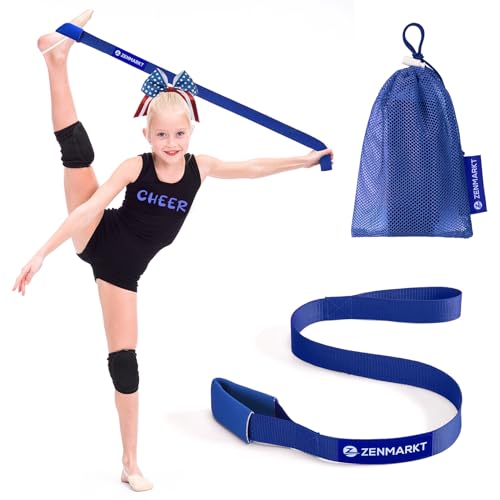 Stretching Strap for Cheer – Flexibility Stunt Strap for Cheerleaders – Durable Cheer Stretching Bands for Improved Flexibility, Range of Motion – Essential Cheer Accessories - color: Navy