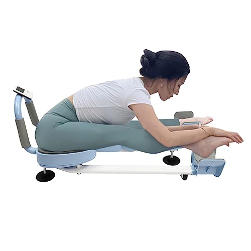 Leg Stretcher, 265LBS Leg Stretch Machine, Adjustable 3 Bar Leg Split Extension Machine with Forward Reverse Magnetic Timer PU Cushion Flexibility Stretching Equipment to Stretch - color: Blue