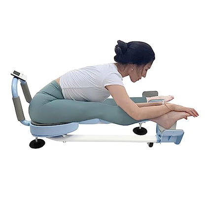 Leg Stretcher, 265LBS Leg Stretch Machine, Adjustable 3 Bar Leg Split Extension Machine with Forward Reverse Magnetic Timer PU Cushion Flexibility Stretching Equipment to Stretch - color: Blue