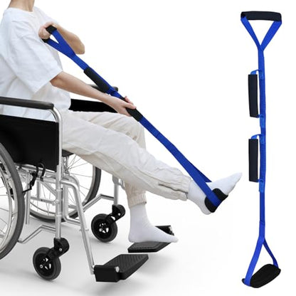 48 Inch Long Leg Lifter, Rigid Leg Lifter Strap With EVA Handgrips &Foot Loop, Leg Lifter After Hip Replacement&Knee Surgery Recovery Aids Kit,Leg Lifters Getting Legs In And Out Of Bed,Car,Wheelchair - color: Blue, size: 48 Inch