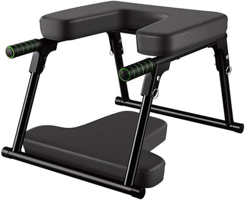 Handstand Stool Folding Yoga Chair – Foldable Headstand Bench with Double Handrails & U-Shaped Base, for Practice Head Stand, Shoulder Stand and Yoga Inversion Exercise