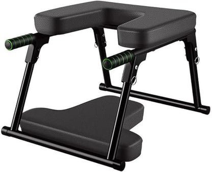 Handstand Stool Folding Yoga Chair – Foldable Headstand Bench with Double Handrails & U-Shaped Base, for Practice Head Stand, Shoulder Stand and Yoga Inversion Exercise