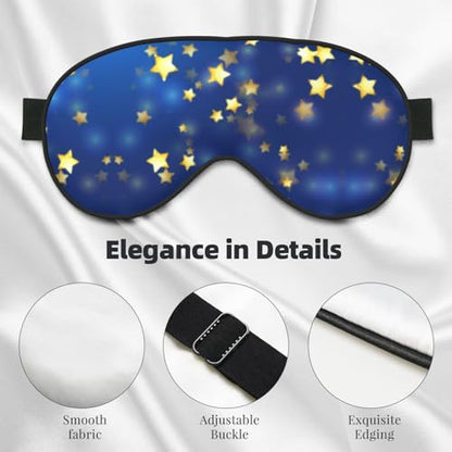 Gold Glamour Stars Sleep Mask Eye Mask with Adjustable Strap Eye Sleep Shade Cover Blocks Light for Women Men Airplane Travel Nap - color: Gold Glamour Stars