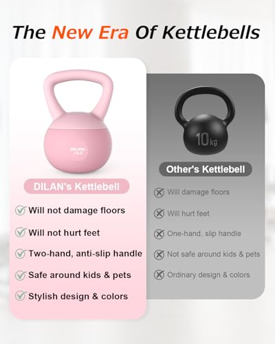 Soft Kettlebell, Safe Strength Training Kettle bell, Cushioned Impact-Resistant Base and Anti-Slip Grip Weight, Kettlebells Set for Home Workouts and Men/Women/Beginners,With Non-slip Gloves - color: Pink