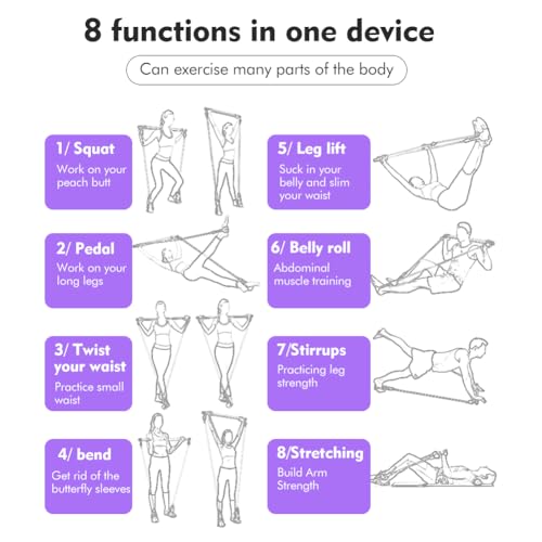 Pilates Bar Kit with Resistance Bands,Multifunctional Pilatess Bar,Stretched Fusions Toning Bar,Pilates Sculpt Bar,Home Gym Equipment for Women & Men Home Gym Pilates Yoga