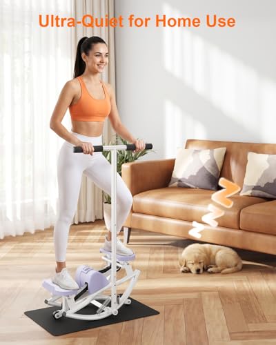 Rocking Steppers for Exercise at Home, Rocker Stepper Side to Side with Resistance Bands & Handlebar for Full Body Workout, Low-Impact Lateral Stepper Exercise Machine with Digital Monitor