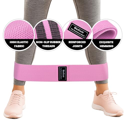 Muka 3 Pcs Custom Fabric Resistance Bands Embroidered with Logo, Booty Stretch Band Loops Elastic Straps for Legs Glute Thigh - color: Gray