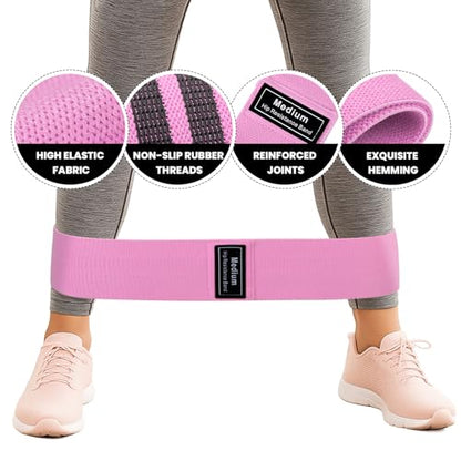 Muka 3 Pcs Resistance Bands Fabric Stretch Bands for Working Out, Yoga Elastic Band Loops for Booty Legs Thigh Glute Exercise