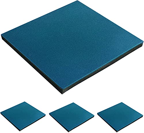 4 Pack Interlocking Tiles 20"x20"x1" Heavy Duty Rubber Tile Green Non-Slip Flooring Mat for Playground Park Gym Indoor and Outdoor, Cover 11.12 Sq.FT