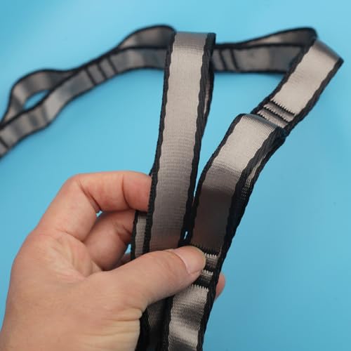 2PCS 5.9ft Long Nylon Daisy Chain Straps for Aerial Yoga Hammock Swing Adjustable Aerial Silk Extender Hanging Rope for Aerial Yoga Belts 180cm - color: Grey
