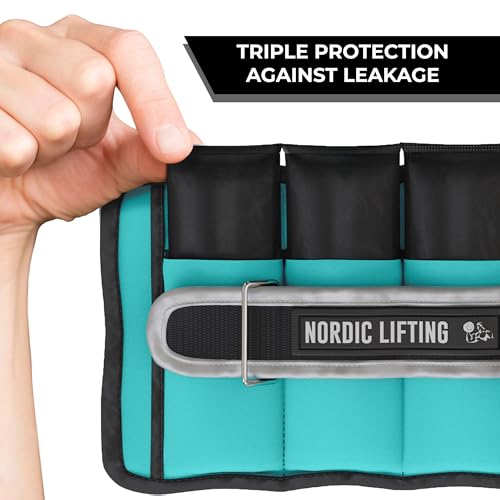 Adjustable Ankle Weights for Women & Men – 1 Pair (2–10 lbs) Wrist, Arm & Leg Weights for Gym, Yoga & Home Workouts – Secure Fit Strap Design – Durable Fitness Training Equipment - color: Turquoise Blue