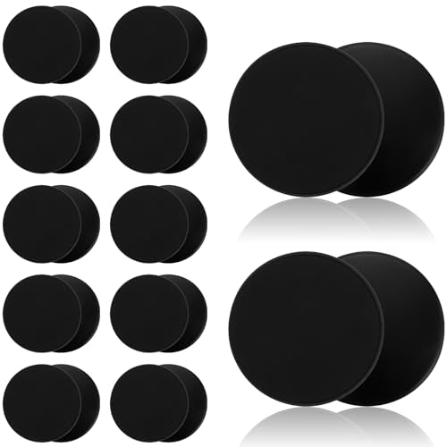 24PCS Core Sliders for Working Out Abdominal Exercise Discs Dual Sided Workout Disc Fitness Sliders Exercise Gear for Gym Floors Training Abdominal Core Strength Black