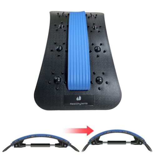 Back Stretcher Cracker, Back Stretching Device for Upper and Lower Back Pain, Back Massager for Bed and Chair, Spine Board Deck Back Popper with 3 Adjustable Settings (Black)