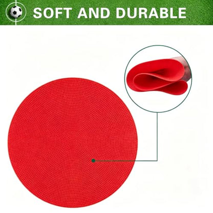 Poly Spot Markers 4inch/9 inch Non-Slip Rubber Agility Markers Flat Field Cones Floor Dots for Football, Soccer, Basketball Training Markers, School Activities, Exercise Drills, Social Distancing - style: 9inch 18Pcs(Red)